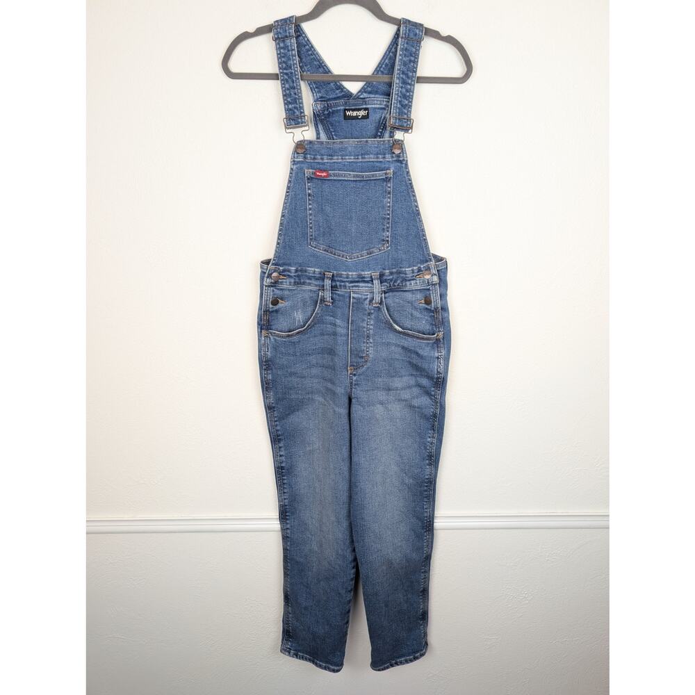 Wrangler Overalls Tapered Leg Denim Utility Chore Work Western Blue Size XS